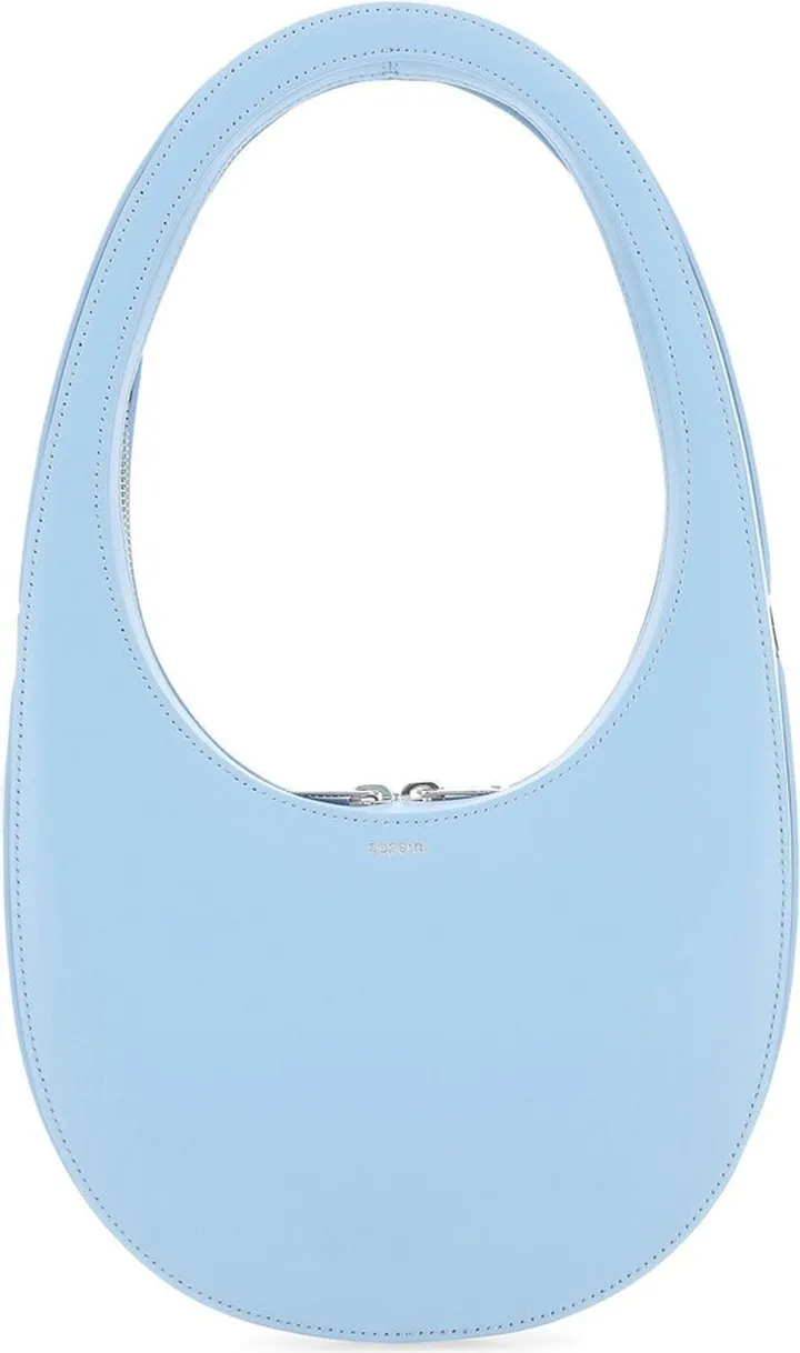 Handbag realized in smooth calf leather characterized by contrasting printed logo at the front.