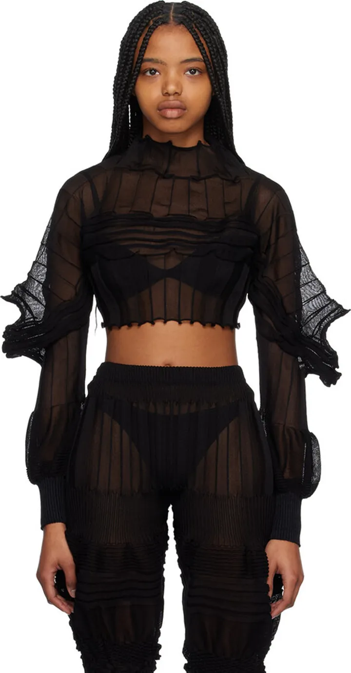 Issey Miyake Black Rib Turtleneck