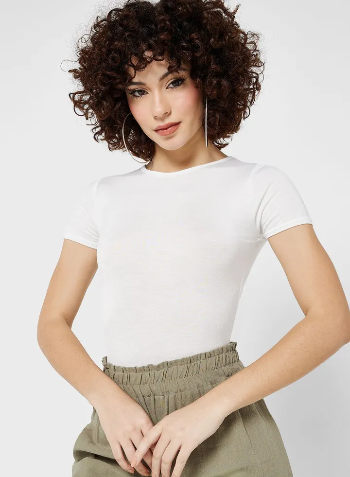 Crew Neck Knitted Bodysuit