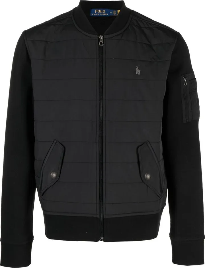 Black Hybrid Bomber Jacket