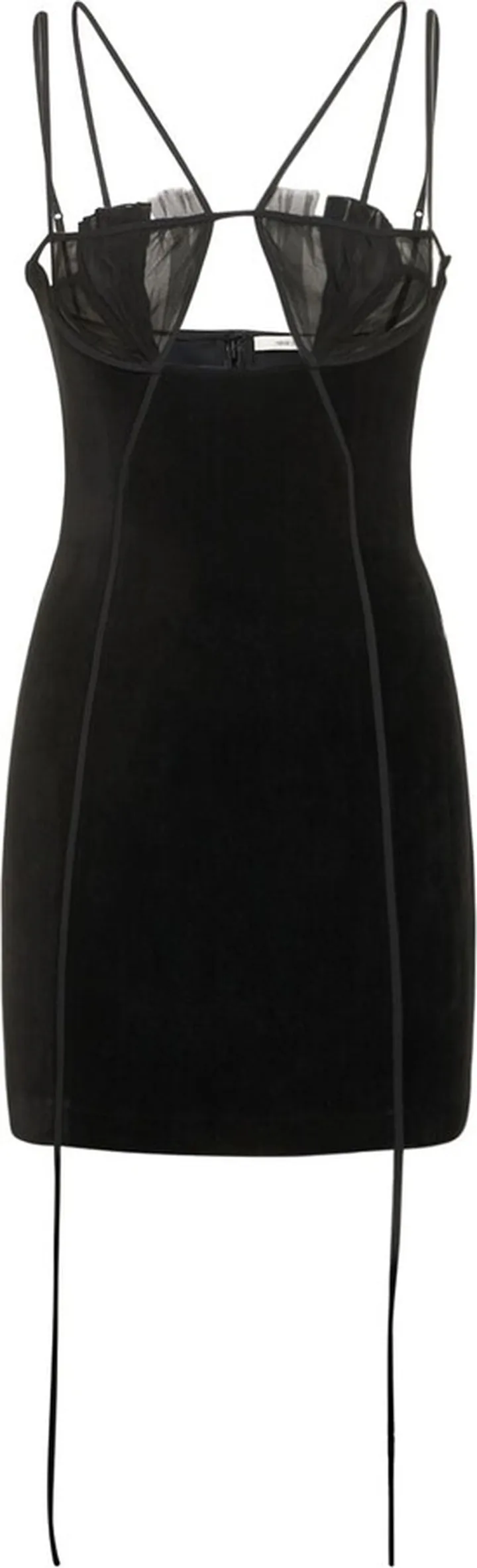 Draped velvet cutout mini dress