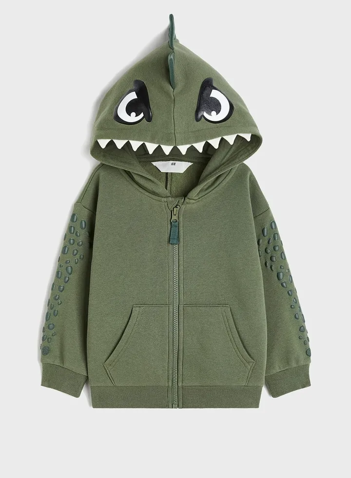 Kids Appliquéd Zip-Through Hoodie