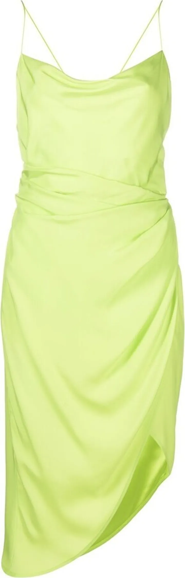 Draped Thin-Strap Silk Dress