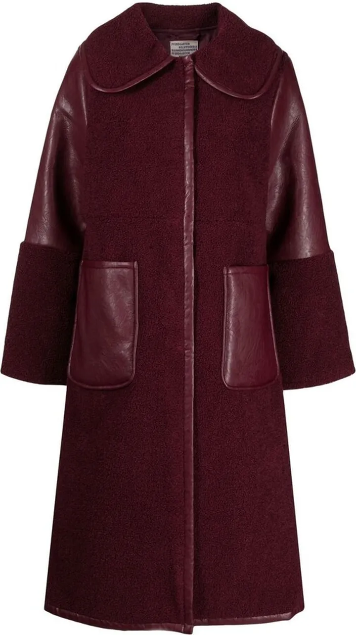 Dory faux-shearling panelled coat
