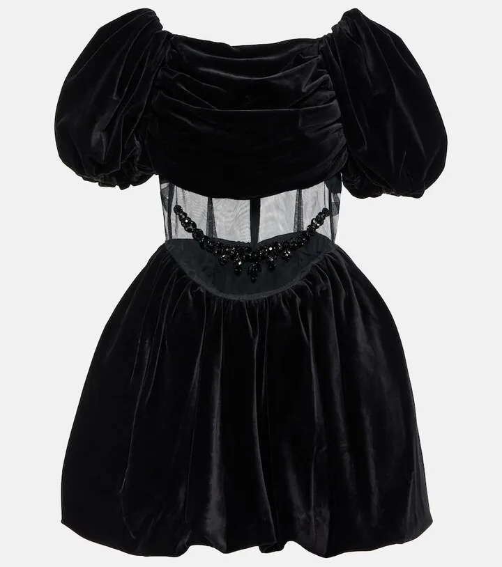 Embellished boatneck minidress