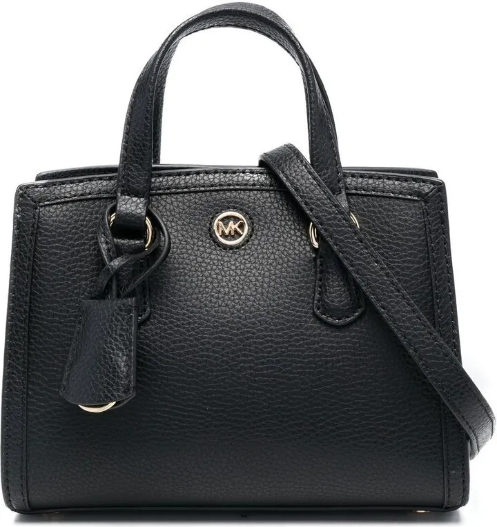 Logo-Plaque Leather Tote Bag