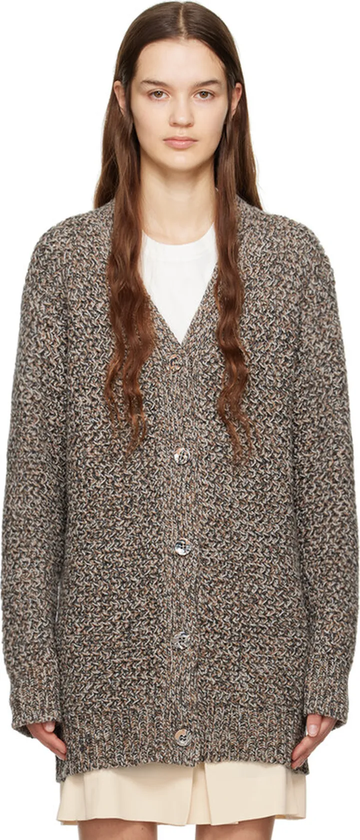 Chloé Beige Mottled Cardigan