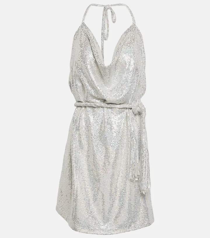 Sequined halterneck minidress