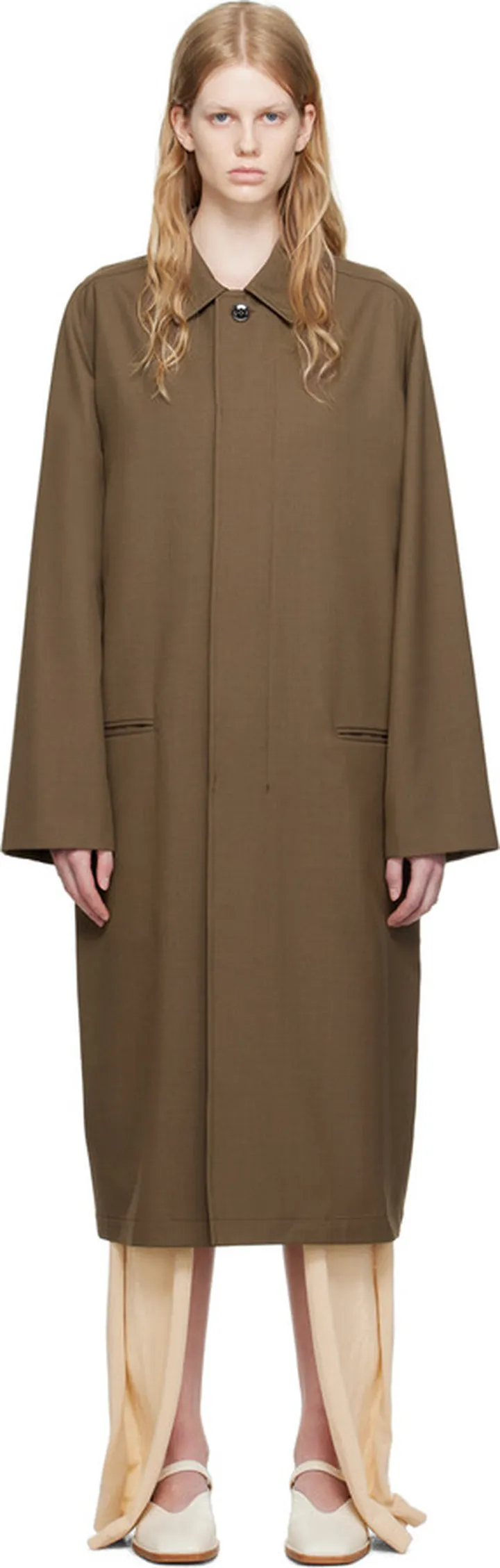 LEMAIRE Brown Raglan Suit Coat