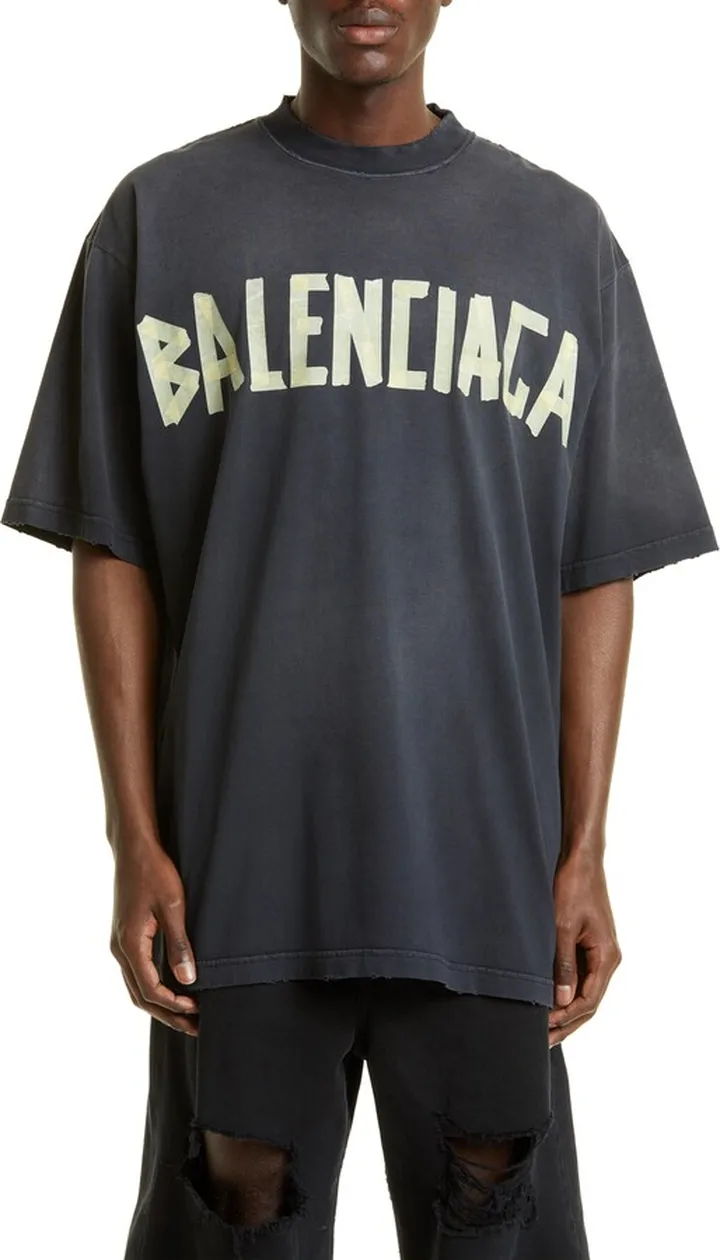 Tape Logo Cotton Graphic T-Shirt