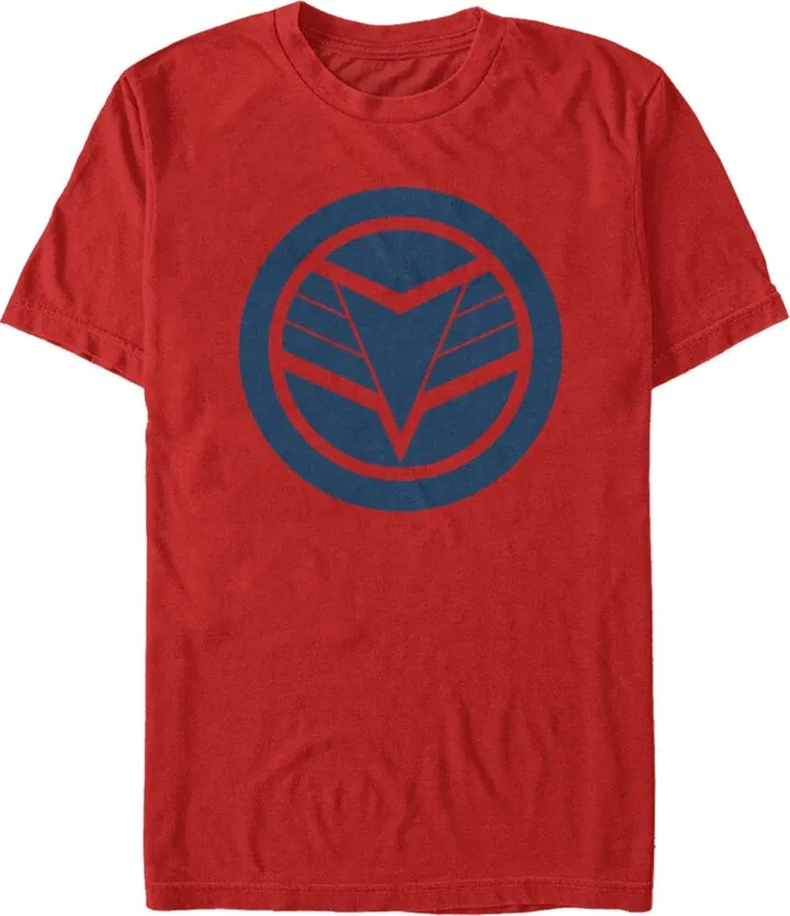 Men's Marvel The Falcon and the Winter Soldier Blue Shield T-Shirt - Red - 2X Large