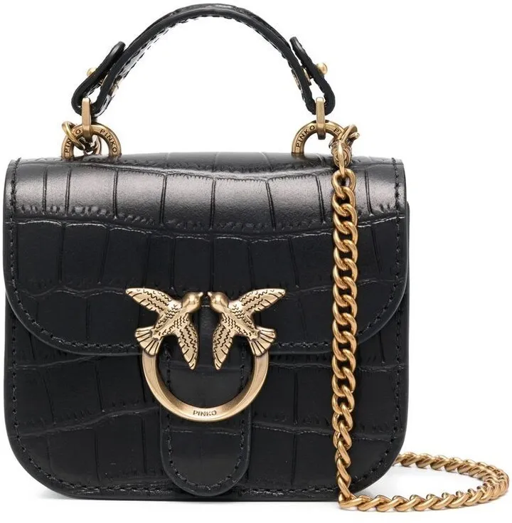 Love Birds crocodile-effect mini bag