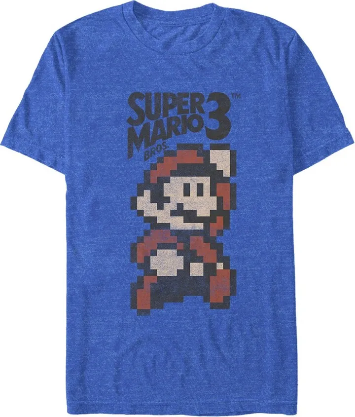 Men's Nintendo Super Mario Cartridge Cover T-Shirt - Royal Blue Heather - X Large