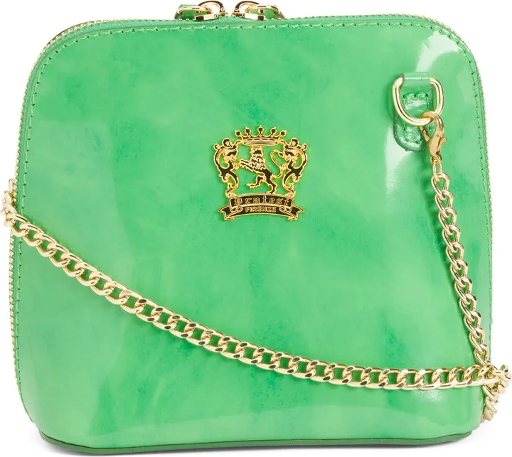 Made In Italy Leather Melina Radica Dome Crossbody