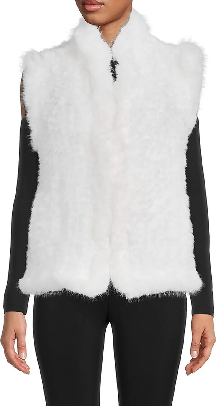 Hand Knit Faux Fur Vest