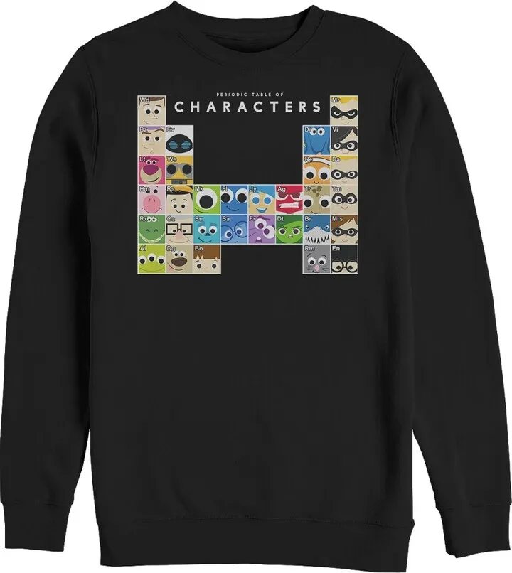 Men's Pixar Character Periodic Table Sweatshirt - Black - 2X Large