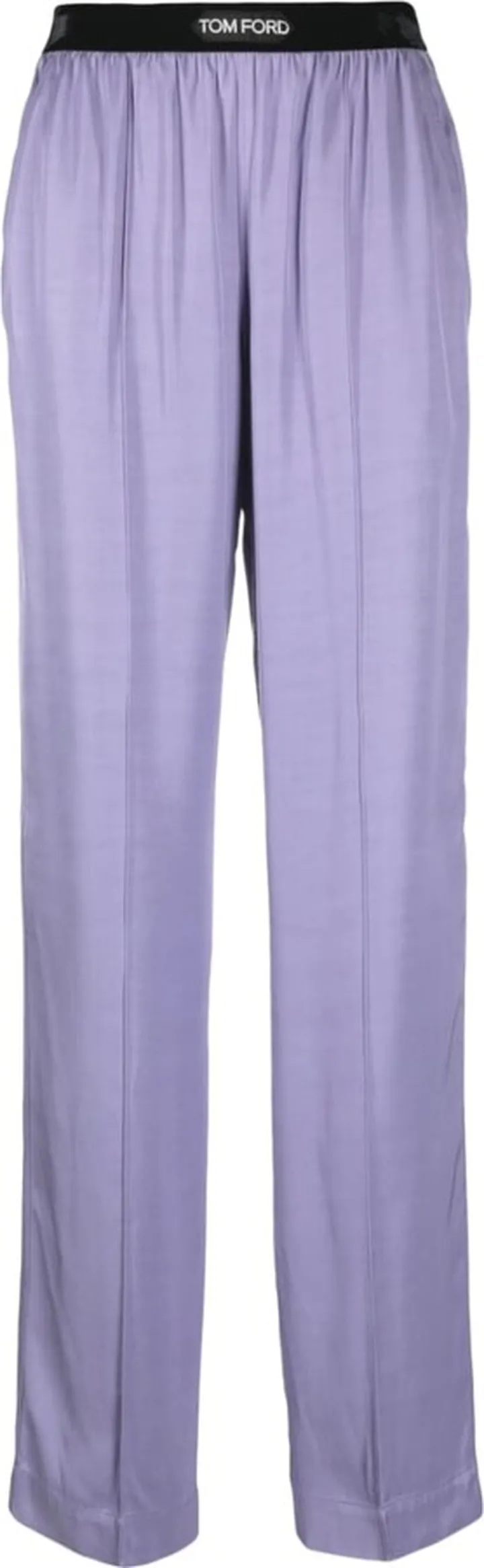 Straight-Leg Silk Trousers