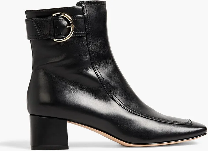 Olsen 45 buckle-detailed leather ankle boots