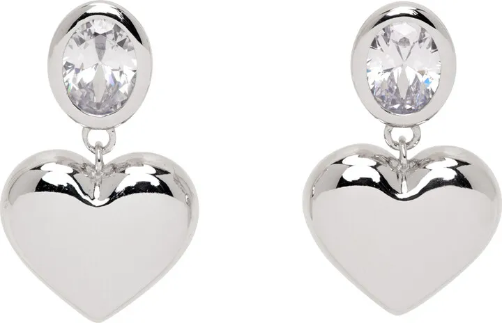Numbering Silver #5110 Heart Earrings