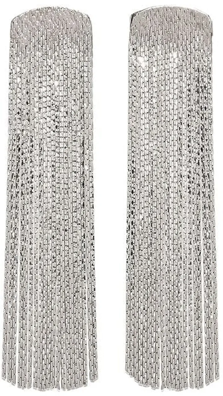 Silver-Plated Fringed Drop Earrings