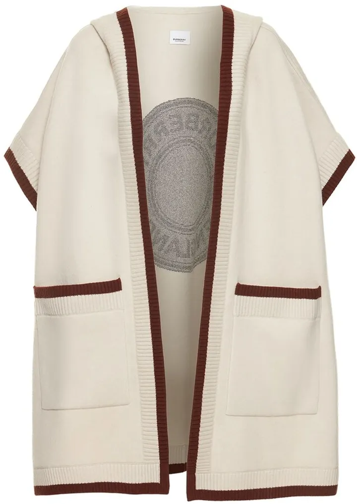 Carla logo knit canvas cape