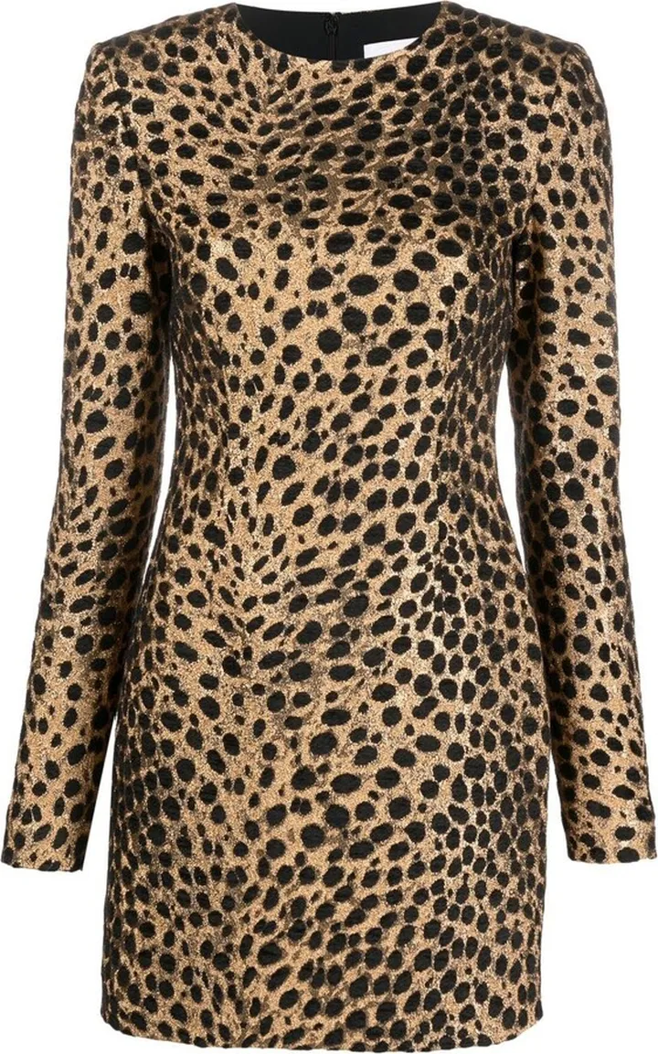 Jacquard Leopard-Print Dress
