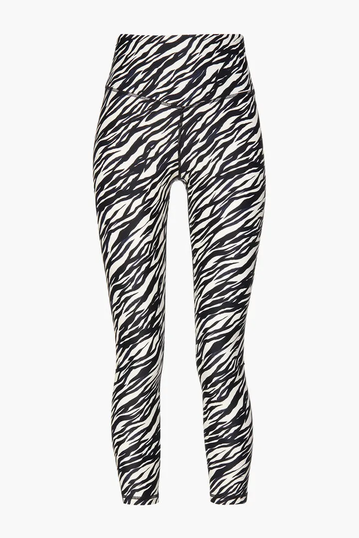 Zebra-print stretch leggings