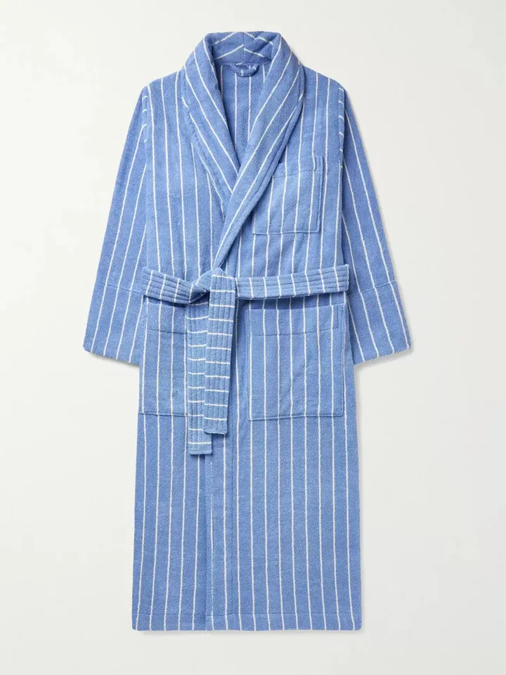 Striped Organic Cotton-Terry Robe