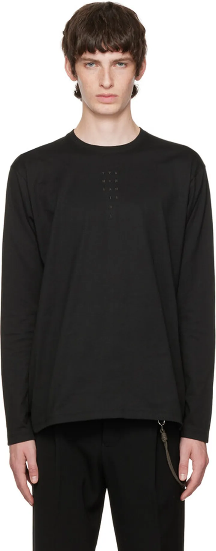 The Viridi-anne Black Embroidered Long Sleeve T-Shirt