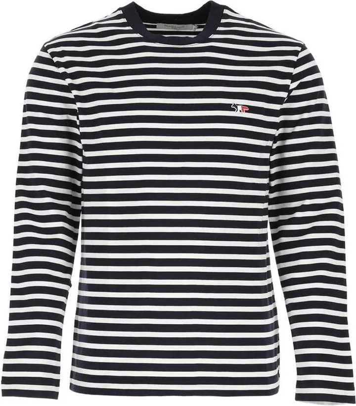 Maison Kitsuné Tricolor Fox Patch Marin T-Shirt