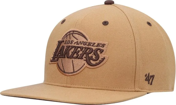 Men's '47 Brand Tan Los Angeles Lakers Toffee Captain Snapback Hat
