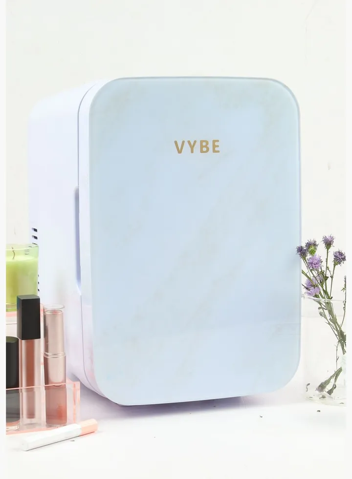 VYBE Mini Makeup Fridge, Portable Cosmetic Refrigerator, Used for Beauty Skin Care in Home and Car 6 L