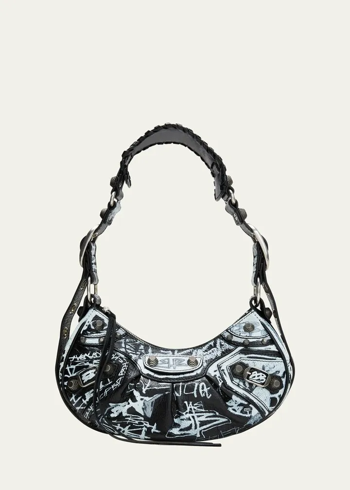 Le Cagole XS Graffiti Lambskin Shoulder Bag