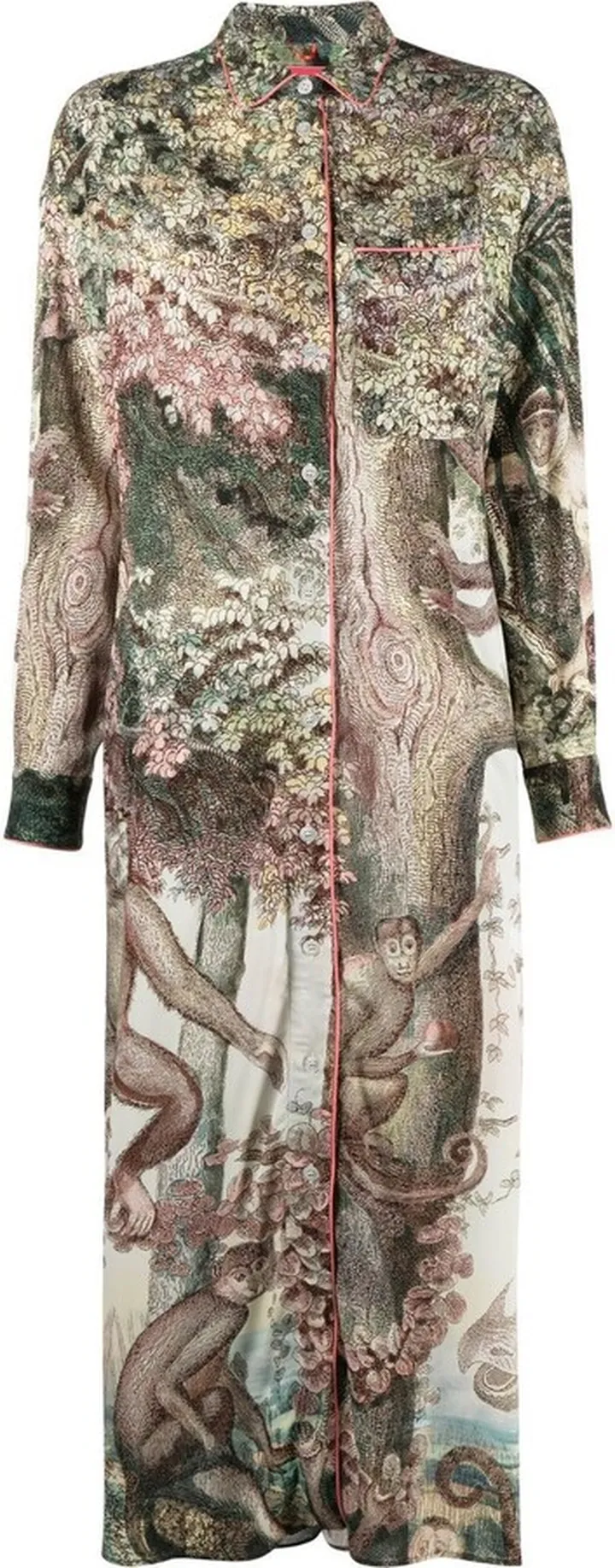 Graphic-Print Pajama-Style Ndress