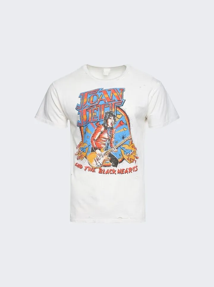 Joan Jett Destroyed T-Shirt Off White