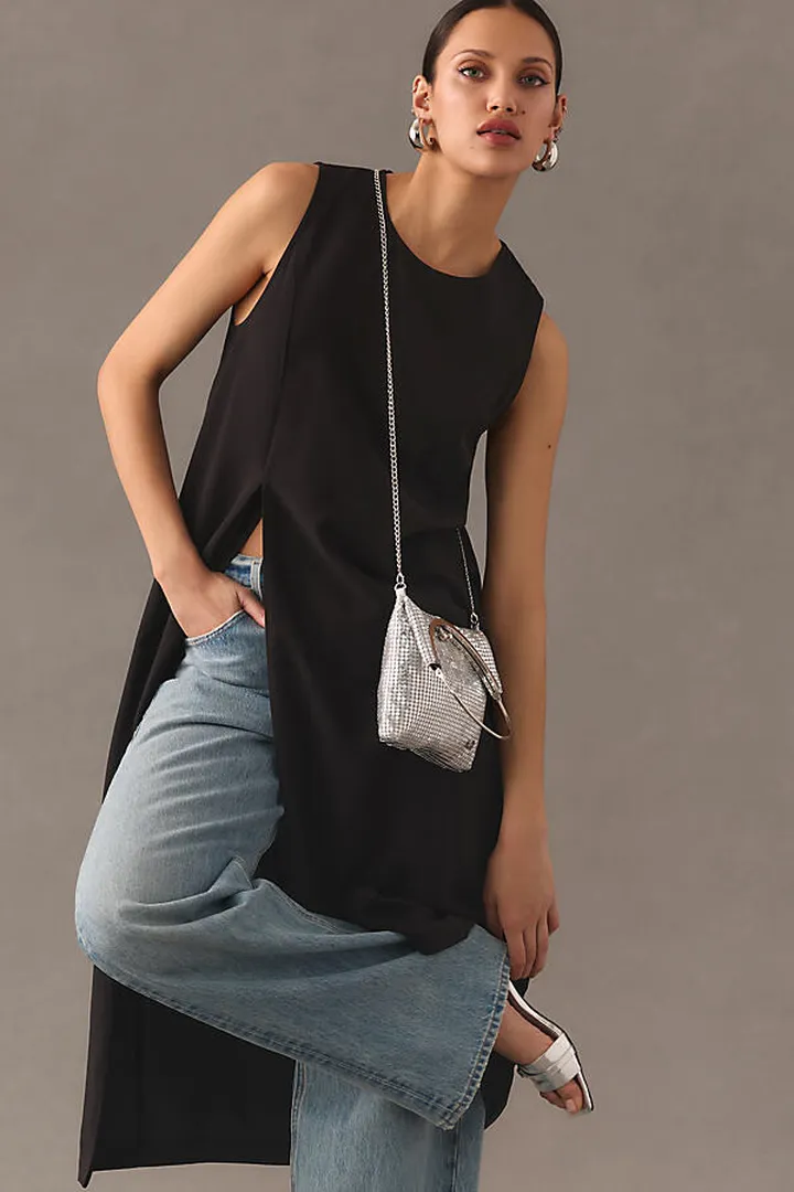 Sunday in Brooklyn Sleeveless Tunic Blouse Black
