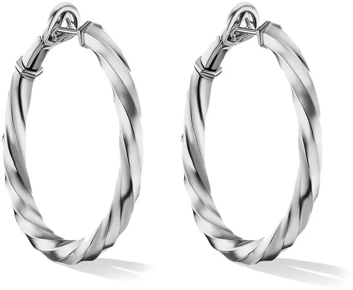 Cable Edge hoop earrings