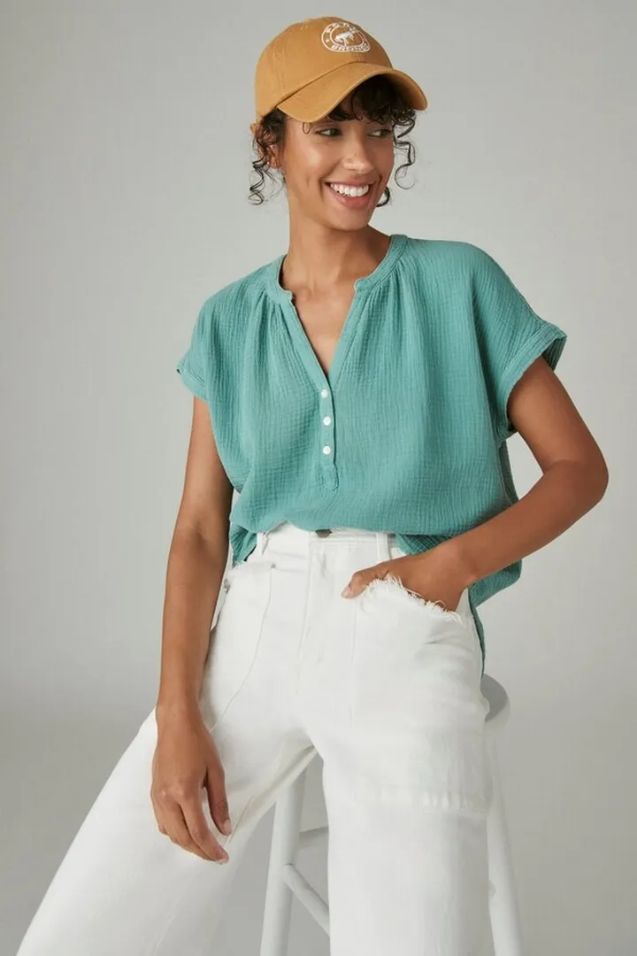 Short Sleeve Open Neck Shirt