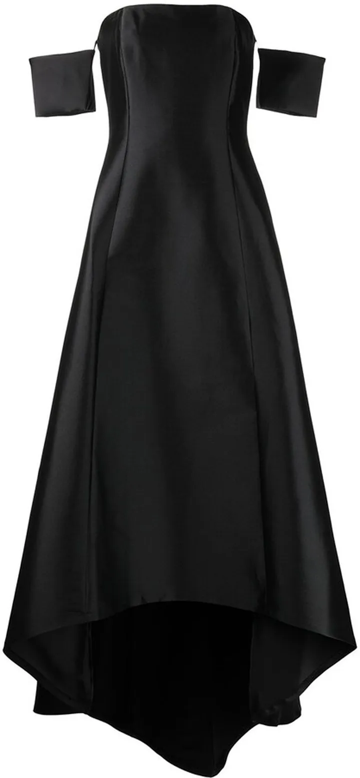 Agyness Hi-Lo strapless gown