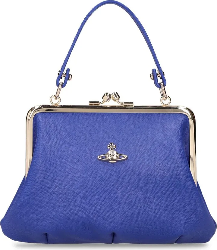 Granny frame saffiano leather bag