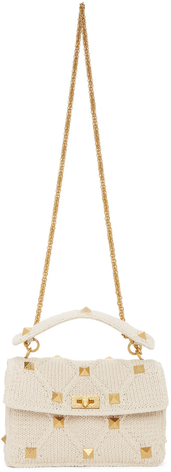 Valentino Garavani Off-White Valentino Garavani Large Roman Stud Chain Bag