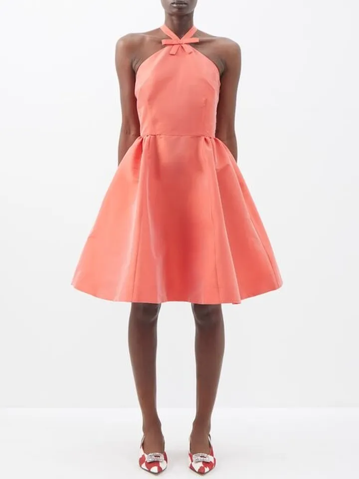 Jones Bow-tied Satin Sleeveless Mini Dress