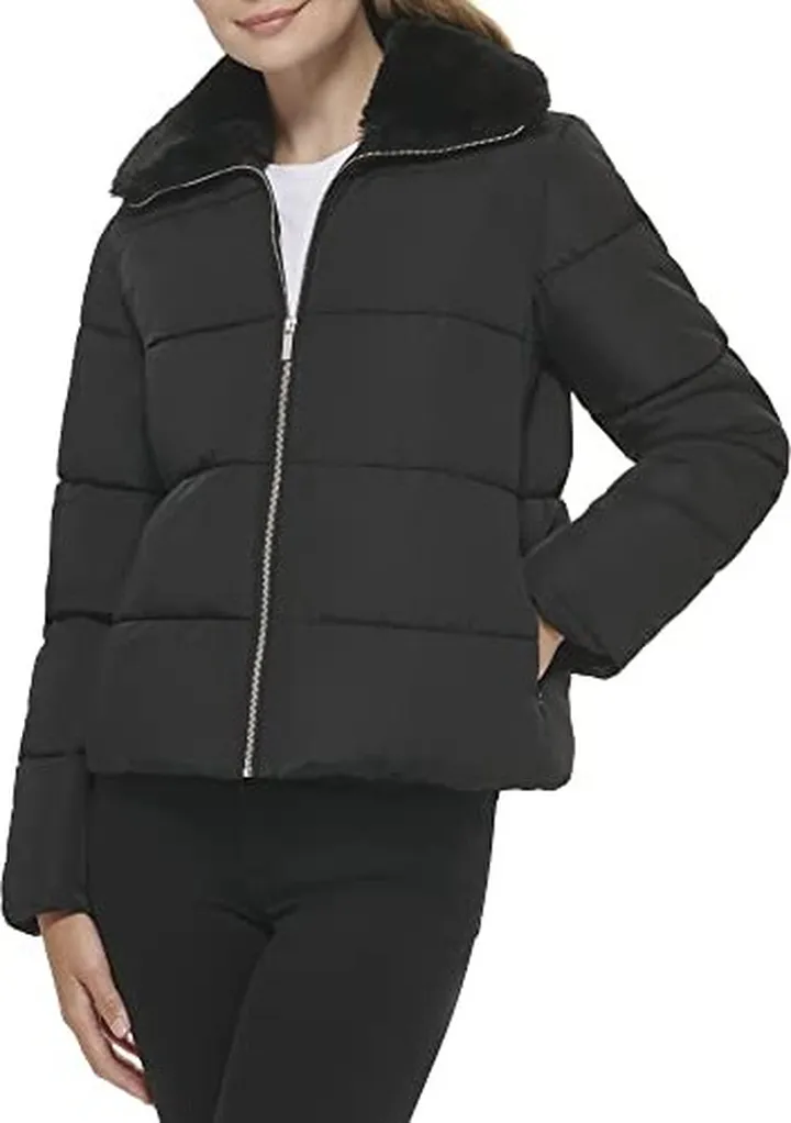 Calvin Klein Women's Warm Fur Trim Puffer Jacket