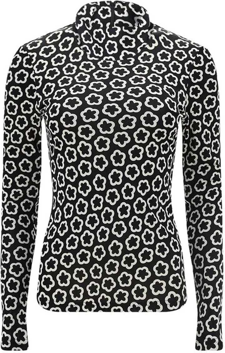 Tory Burch Floral Printed Turtleneck Top