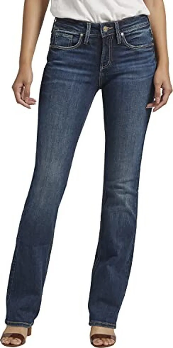 Silver Jeans Co. Women's Suki Mid Rise Slim Bootcut Jeans