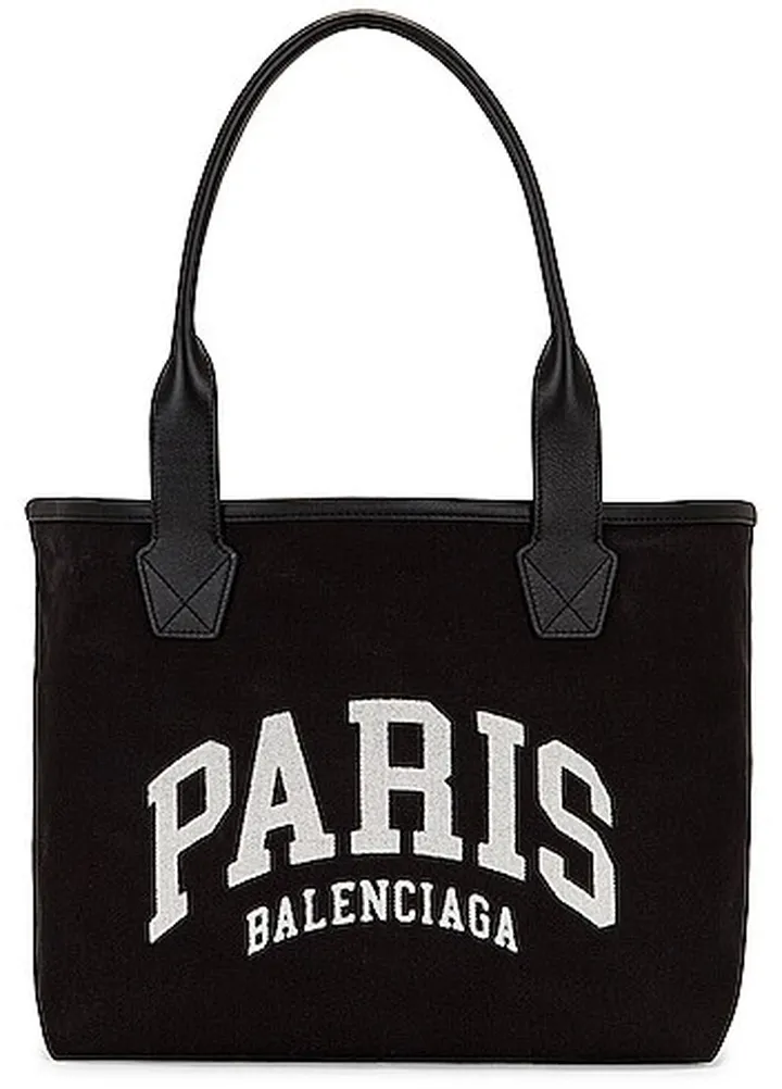 Balenciaga Small Paris Beach Bag Tote in Black