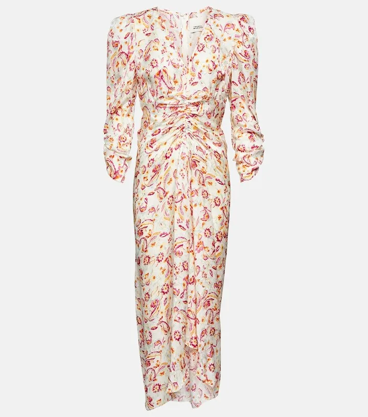 Albini printed silk-blend midi dress