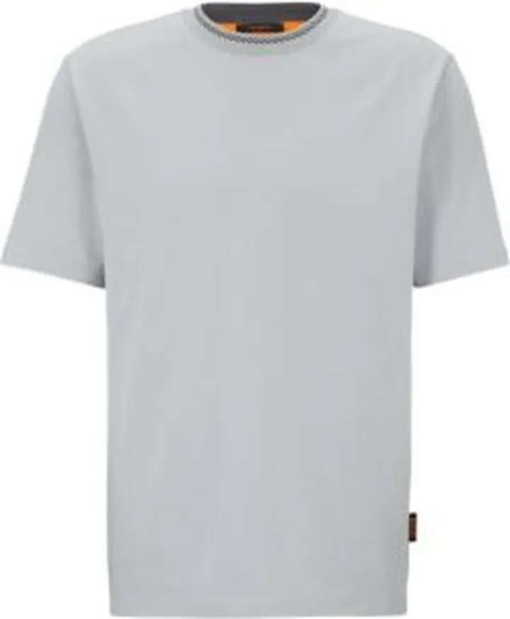 Relaxed-fit T-shirt in cotton jersey with detailed collarband