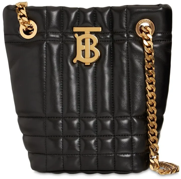 Mini Lola quilted leather bucket bag