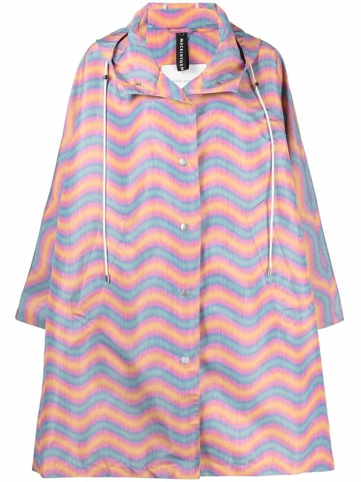 BONI wave-print poncho